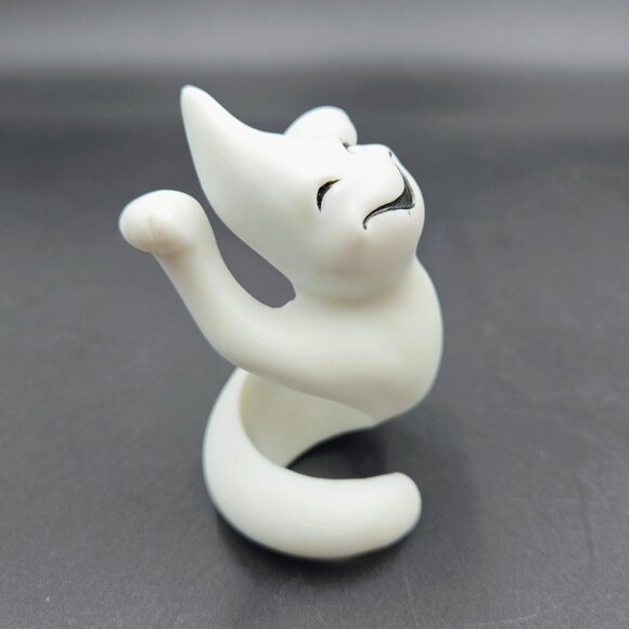 PartyLite Ghost Candle Huggers Halloween P7026 Taper Ceramic White Read - Picture 7 of 14